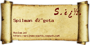 Spilman Ágota névjegykártya